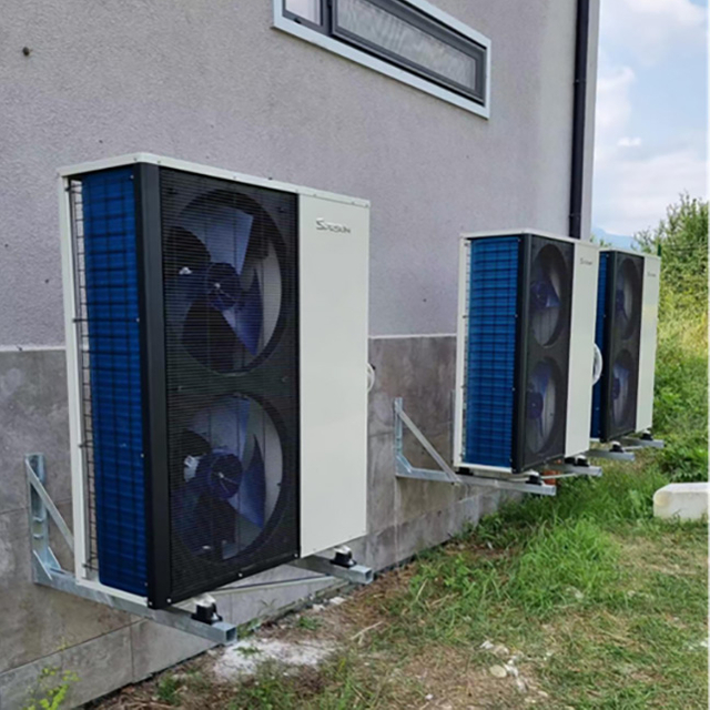 three SPRSUN air to water heat pump units
