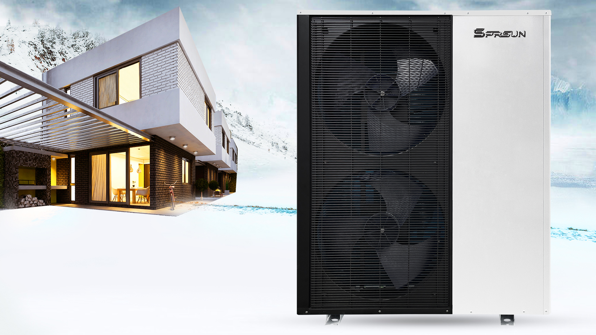 SPRSUN air source heat pump for cold climate