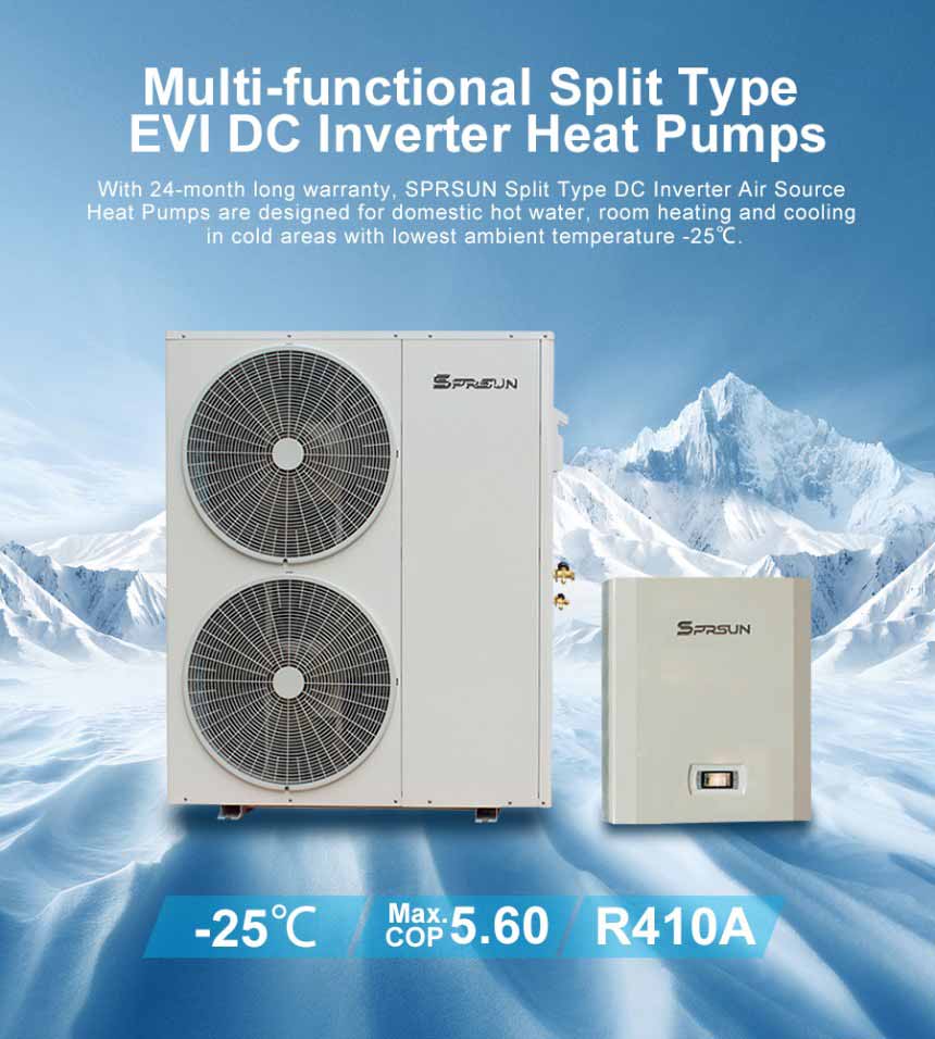 Multi-functional Split Type EVI DC Inverter Heat Pumps