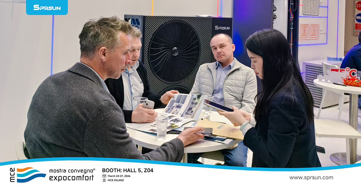 SPRSUN Technical Staff Introducing Products to Visitors