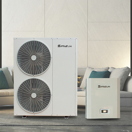 14KW-26KW -25℃ Monobloc EVI Air to Water Heat Pump for Cold Climate Heating  Cooling - SPRSUN Heat Pump Manufacturer