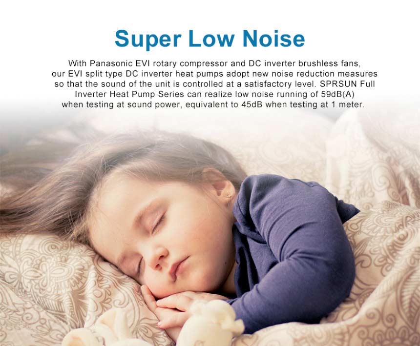 Super Low Noise EVI DC Inverter Air Source Heat Pump