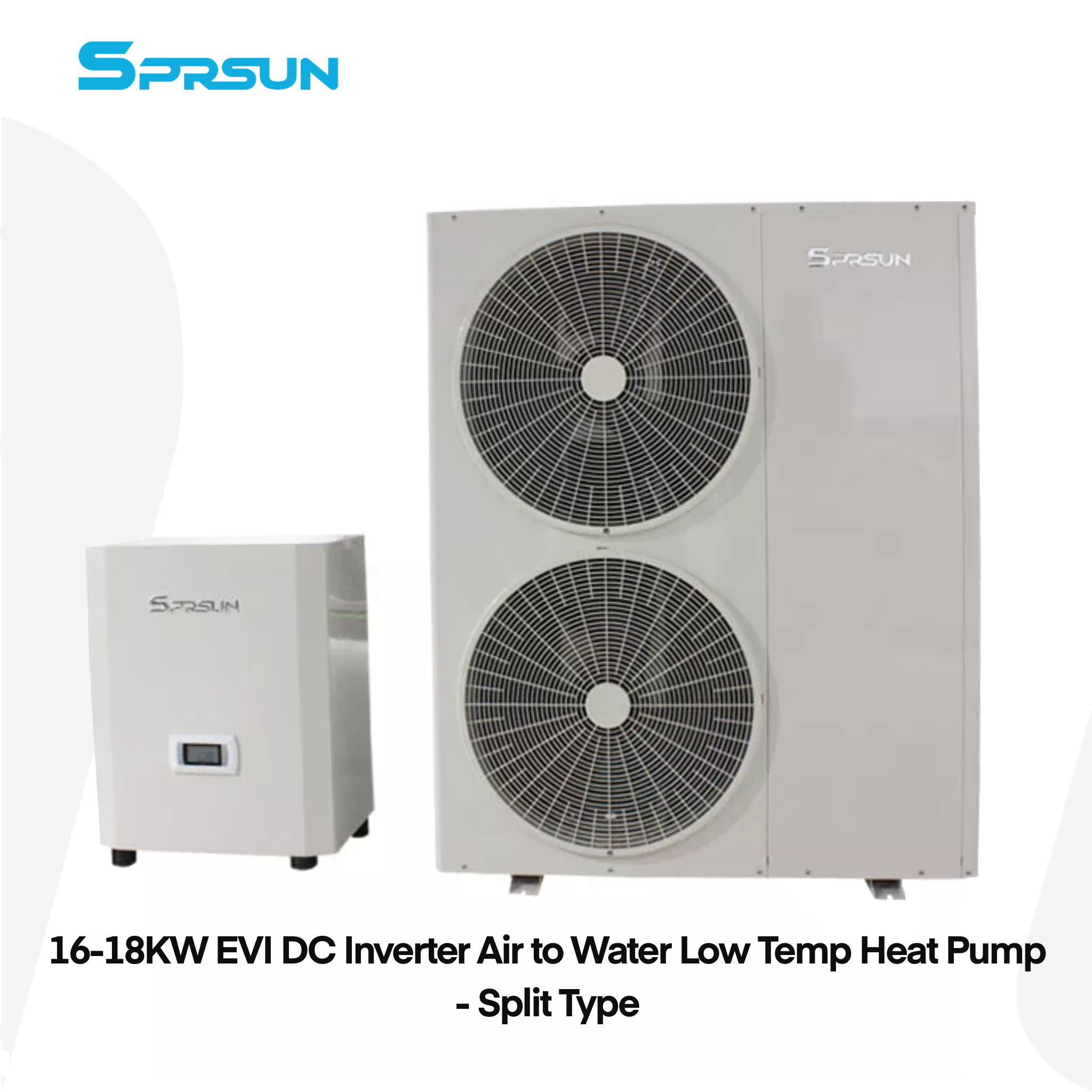 16-18KW EVI DC Inverter Air to Water Low Temp Heat Pump - Split Type