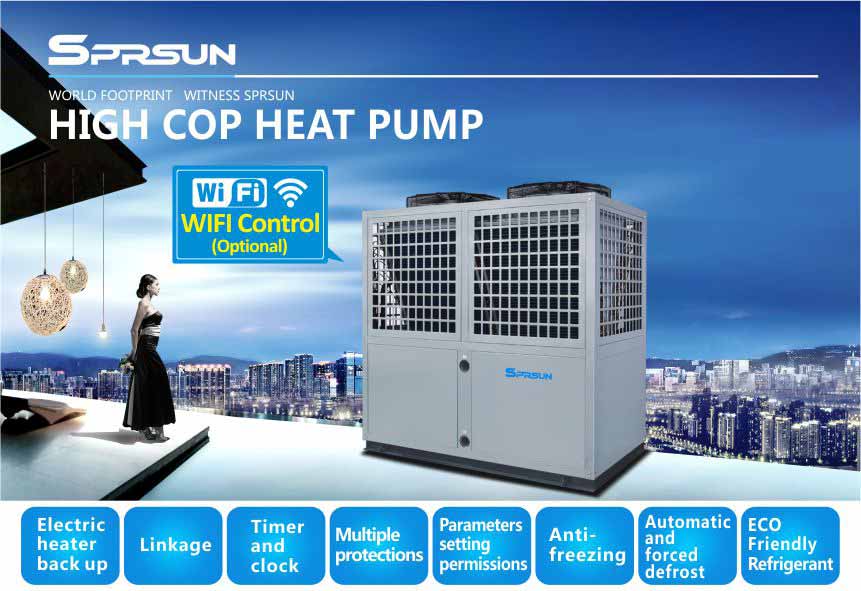 High Efficiency Air to Water Heat Pump Air Conditioner