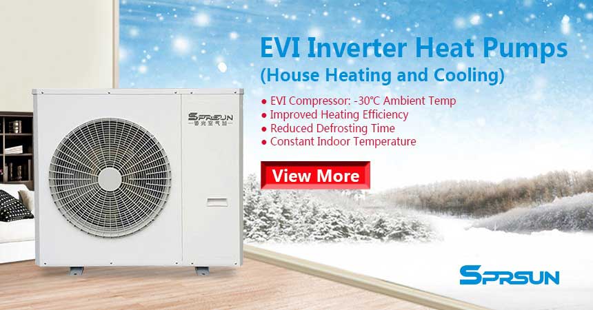 9KW EVI Inverter Low Temperature Air to Water Heat Pump for Heating and  Cooling