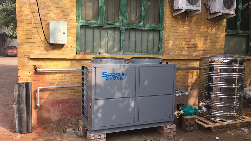 Installation of SPRSUN Air to Water Heat Pump Heating and Cooling