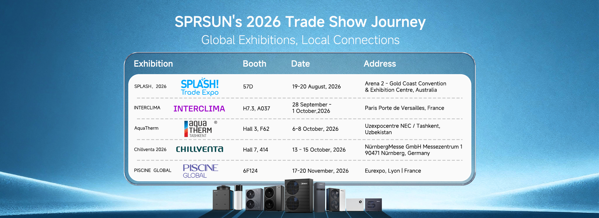 SPRSUN global fair trade schedule