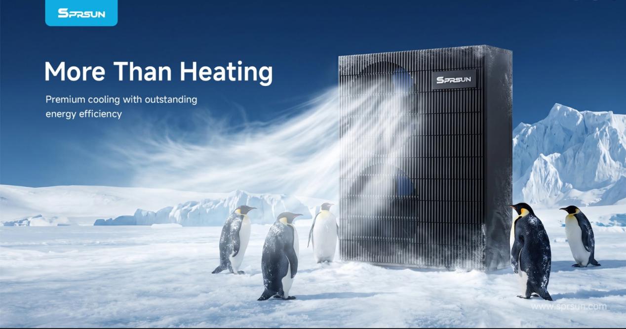 SPRSUN Greenergy Series R290 heat pump delivering premium cooling with high energy efficiency