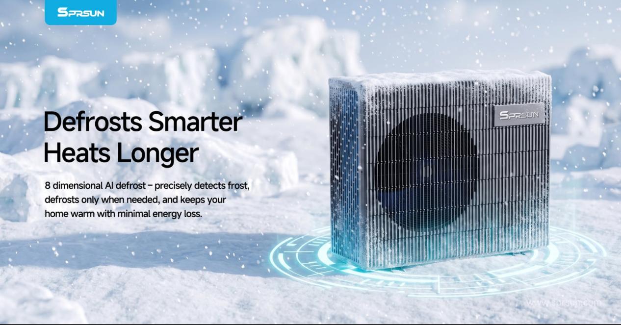 SPRSUN R290 Greenergy Evo heat pump for heating, cooling and hot water, with smart defrost, A+++